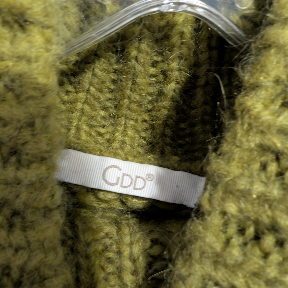 Gold Digger Denim, Olive Green Cable Knit Turtleneck Sweater - Picture 8 of 8